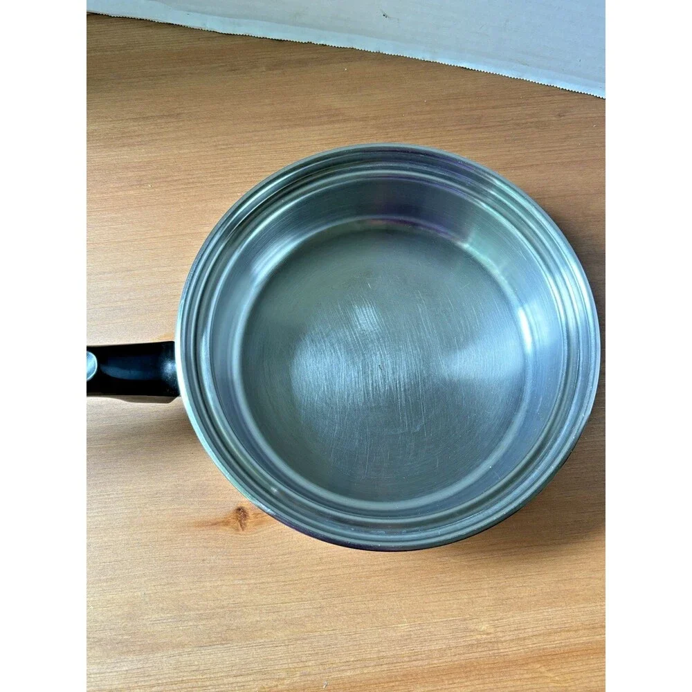 Vintage COOK-O-MATIC 8” Sauce Pan With Lid 18-8 TRI PLY Stainless Steel USA Made
